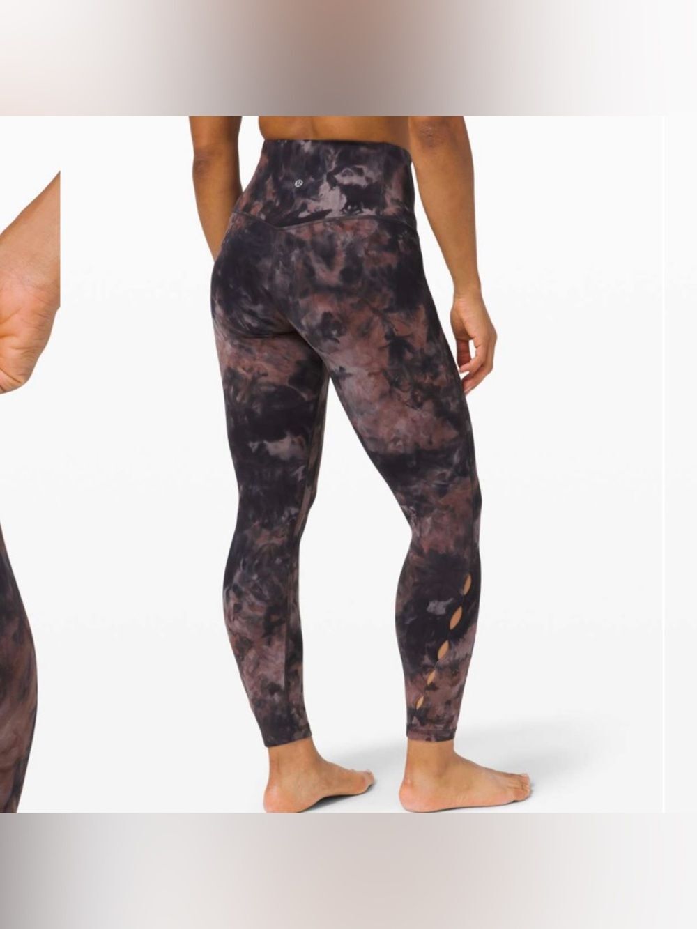 Lululemon Unlimit High-Rise Tights Leggings 25" Keyhole Diamond Dye Grey Pink